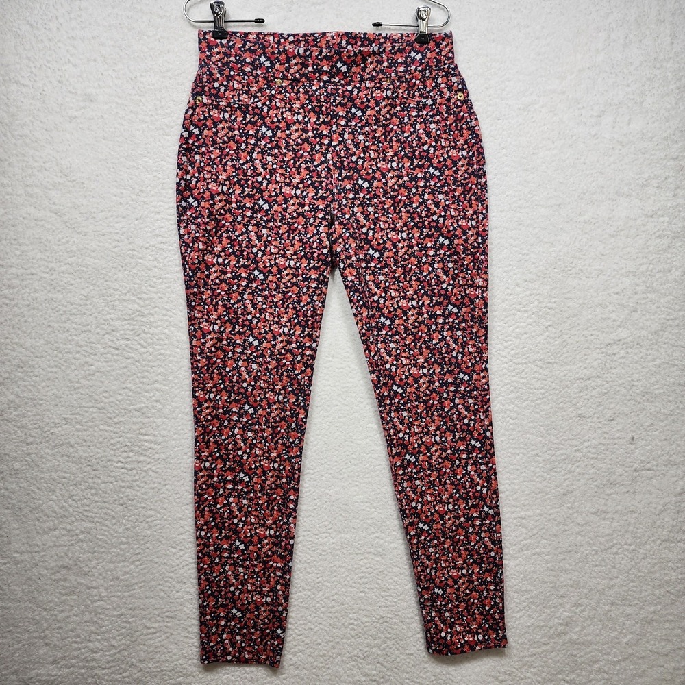 Michael Kors Floral Skinny Pants Womens Stretch Mid Rise Slim Fit